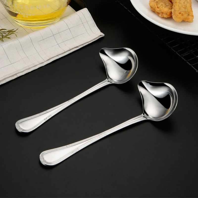 

Hot Pot Soup Ladle Spoon Stainless Steel Duck Mouth Shaped Spoon Long Handle Hanging Tableware Scoop Ladle Kitchen Cooking Tools