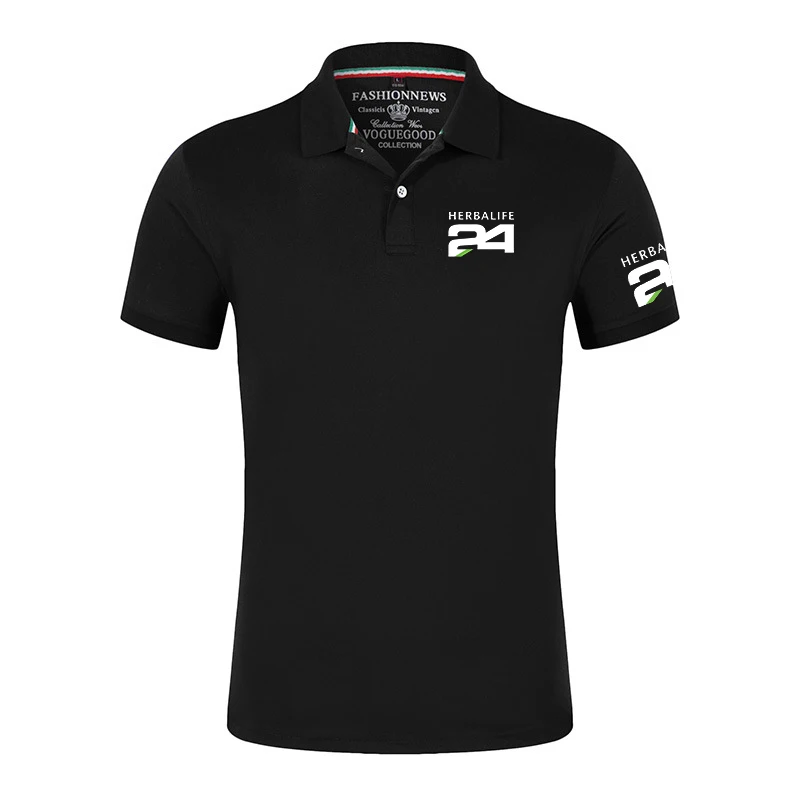 

2022 Summer New HERBALIFE 24 Polo Shirt Men's Comfortable Short Sleeves T Shirts Male Cotton Casual Sport Decal Design Tees Tops