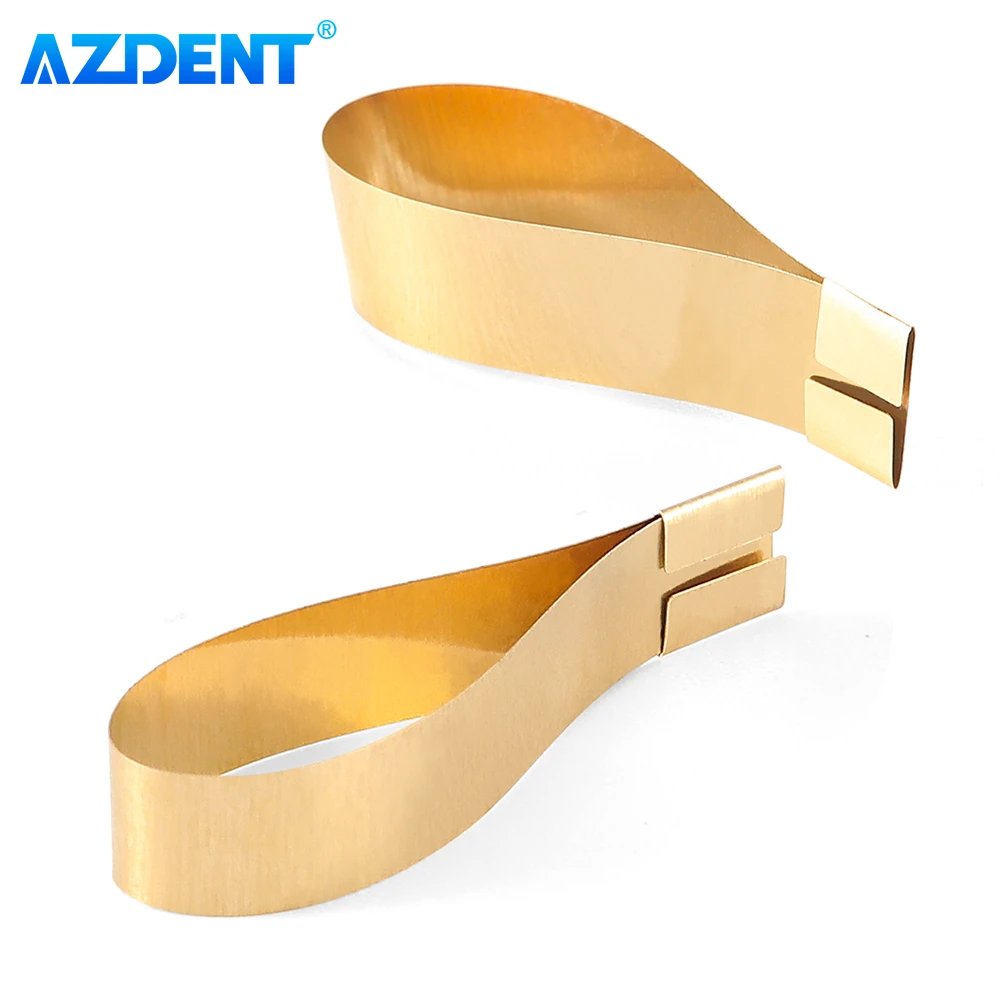 100 шт. стоматологические Матричные полосы T-Bands AZDENT 0 05 мм изогнутые прямые для