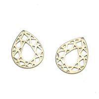 10pcs raw brass hollow teardrop earrings charms water drop charms pendant bohemia diy for jewelry making accessories wholesale