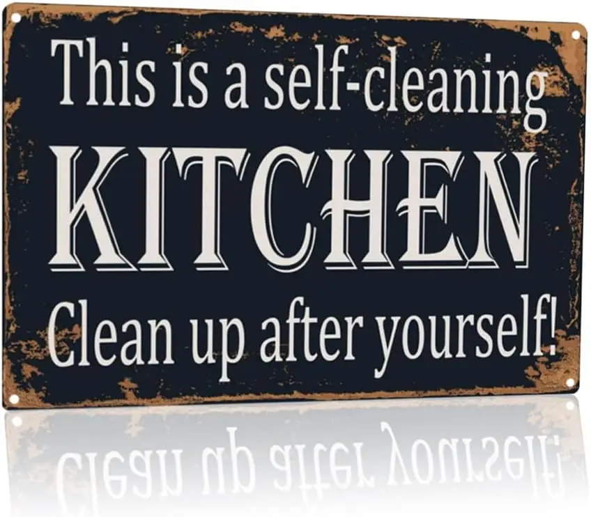 Ths s a Self-Clean Ktchen Clean Up After Yourself Vntage Металлический Sgn Farmhoe Decor Ресторан Настенный декор