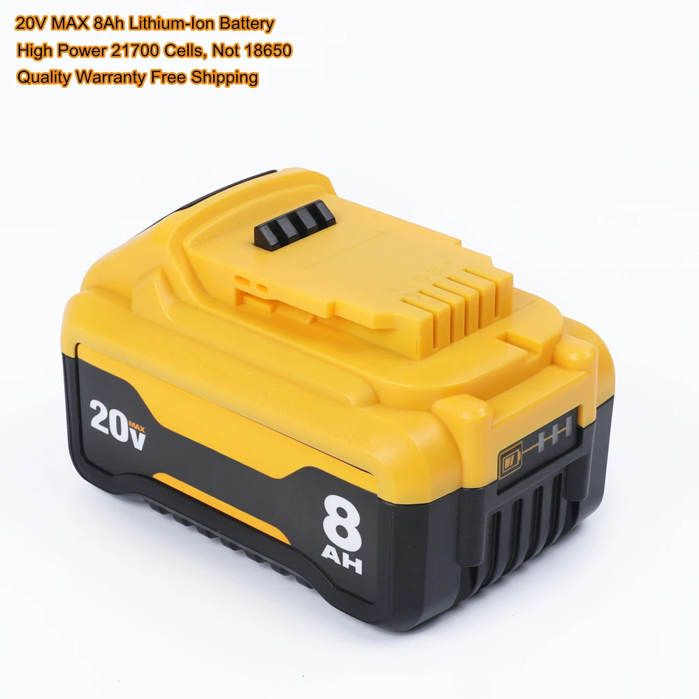 

New 20V MAX 8.0Ah Lithium Ion Battery Pack for DCB208 for Dewalt 20 Volt MAX XR Cordless Power Tools Drills, Free Shipping