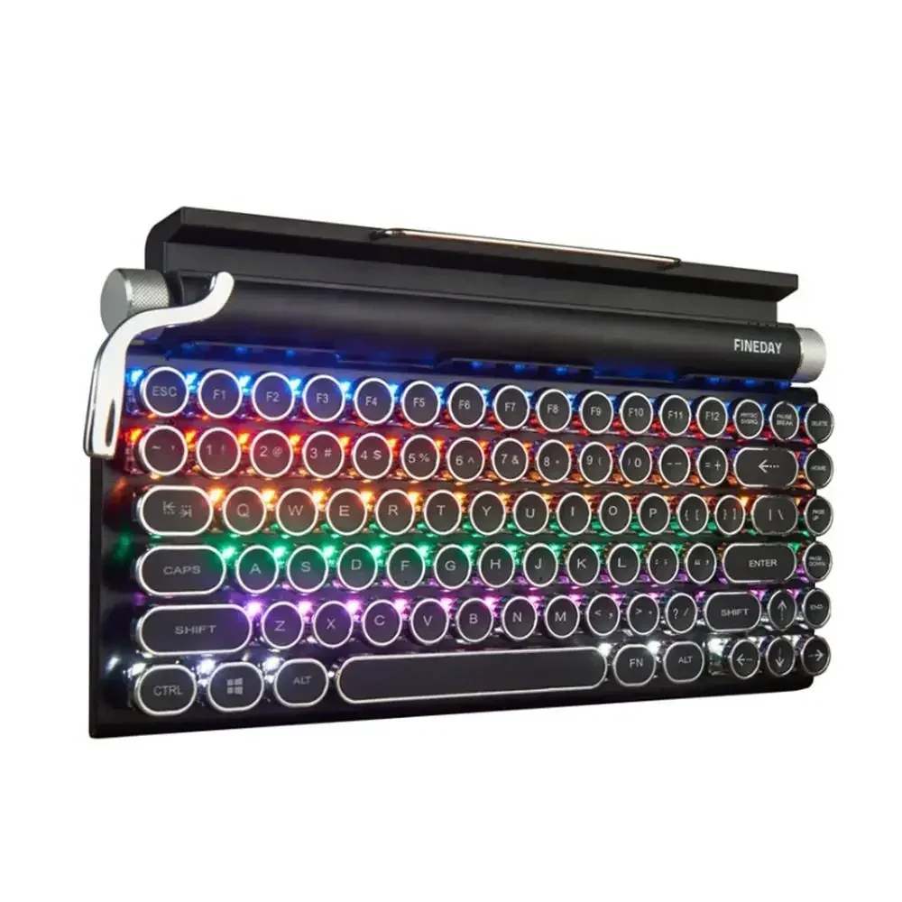 Ретро-панк-клавиатура 2022 пишущая машинка BT механическая беспроводная клавиатура