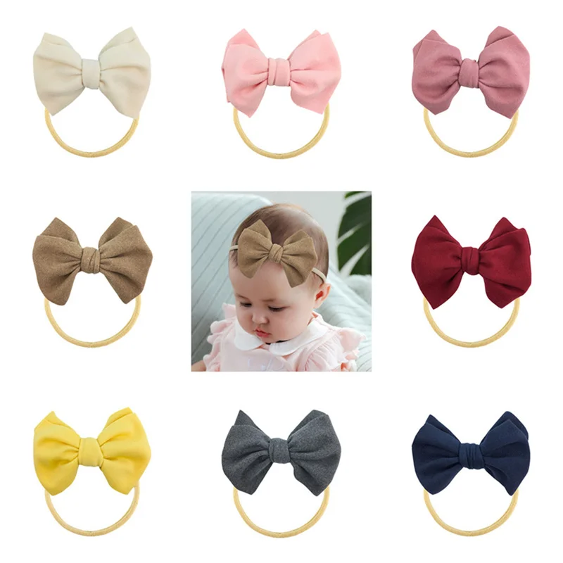 

20pcs/lot Baby Girls Nylon Headbands 5INCH Waffle Bows Hairbands Handmade Hair Accessories For Newborn Infant Toddlers Kids