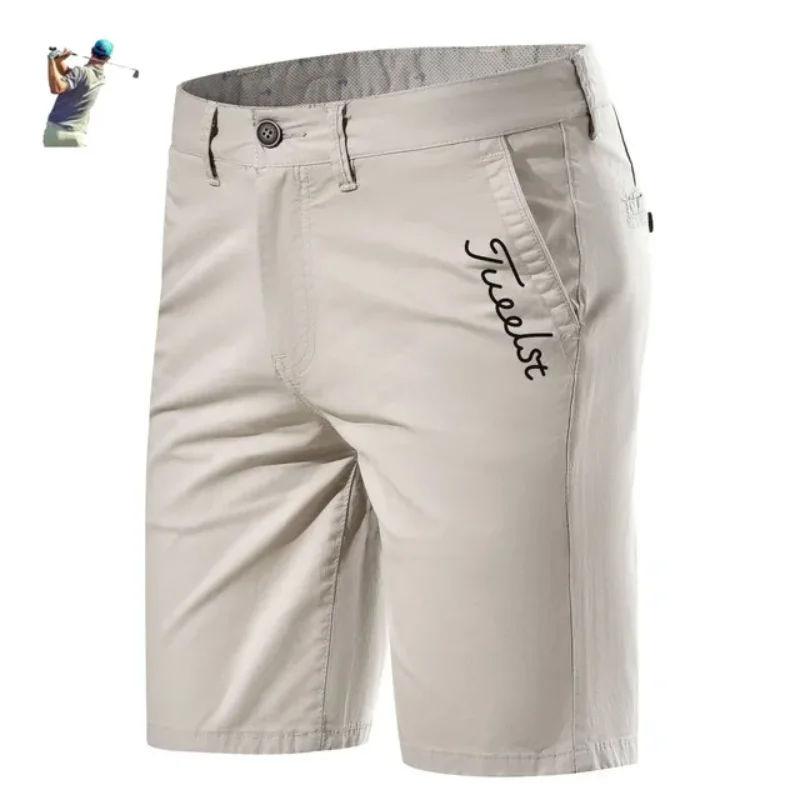 

Мужские штаны для гольфа с вышитым логотипом, летние мужские шорты для гольфа, уличные спортивные шорты, дышащие хлопковые брюки для гольфа, 2023