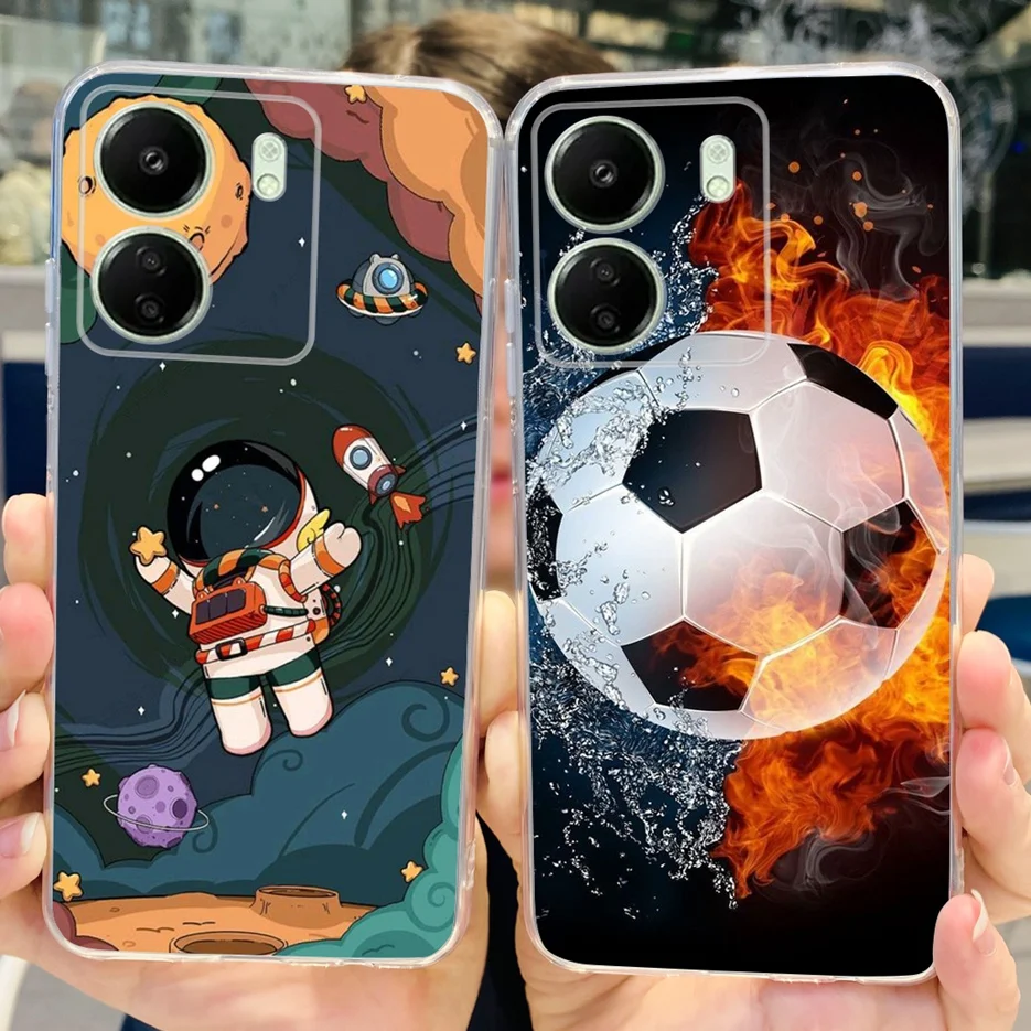 Чехол для Xiaomi Redmi 13C 4G чехол с рисунком милого кота прозрачный силиконовый мягкий