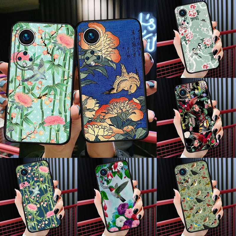 

Garden Birds Fundas For Huawei P40 Lite P20 P30 P50 Pro P Smart 2019 Nova 9 Nova 5T Case For Honor 50