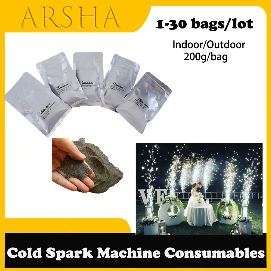 

1-30 Bags T1 Powder 200g/Bag Material For Cold Spark Machine Wedding Sparkular Machine MSDS Composite Metal Granules