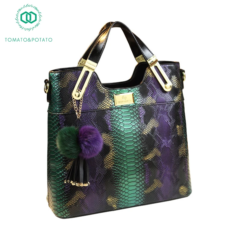 

High capacity women's bag 2023 new high-end texture handbag snake pattern light luxury mother's bag single shoulder crossbody ba