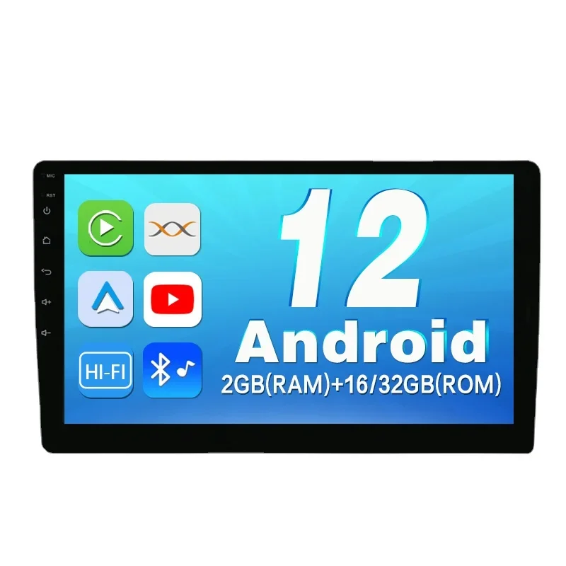 9-дюймовый автомобильный DVD-плеер 2 din на Android 12 с GPS и Bluetooth универсальное радио