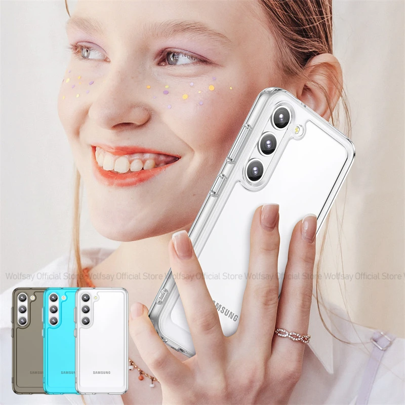 

For Samsung Galaxy S23 Plus Case Transparent TPU Candy Color Phone Cover Shockproof Case Samsung Galaxy S23 FE S23 Plus Ultra