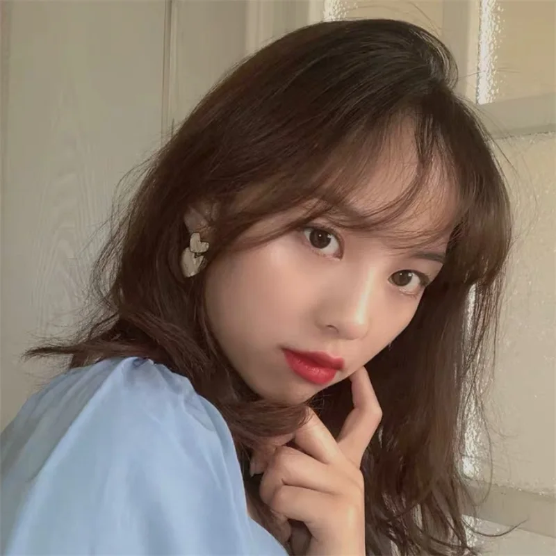 S925 Серебряная игла Южная Корея Темперамент Белые серьги-гвоздики в форме сердца