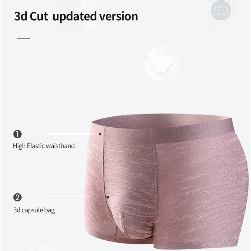 Brand 60S Modal Men Underwear 3A Copper Ion Antibacterial Men Soft Breathable Boxers 3pcs Male High Elasticity Panties Shorts
