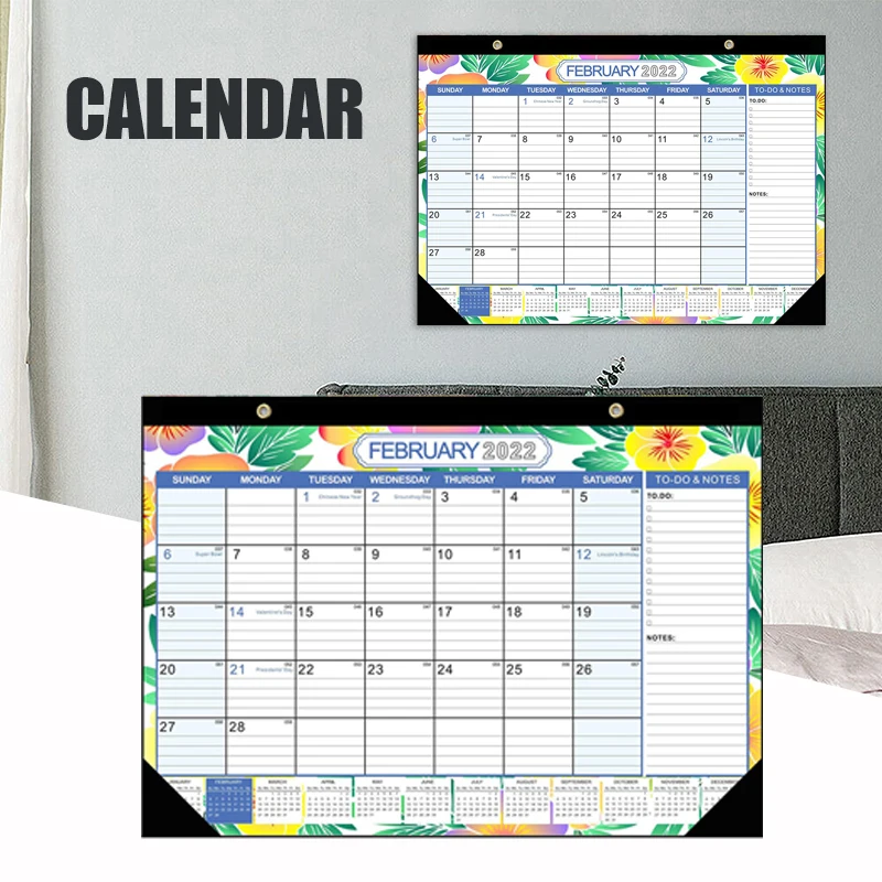 

Настенный календарь 2022, цветной календарь с отсчетом, планировщик To-Do & Notes, ежемесячный подвесной календарь, январь года-июнь года. 2023 QJY99