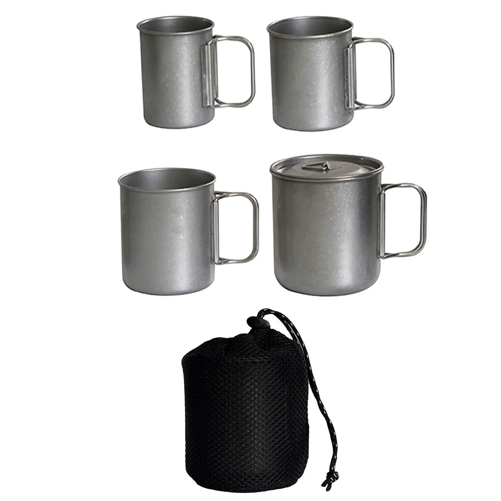 

4x Tea Coffee Mugs with Lid Lightweight 750ml Teapot Camping Cup Pot Water Cup Mug for Travel Campfire Backpacking Picnic Hiking