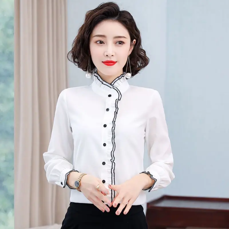 

Office Wear Women Korean Fashion Blusas Mujer De Moda 2022 Tops Chic Point Chemises Femme Urbano Bonitas Y Baratas Women