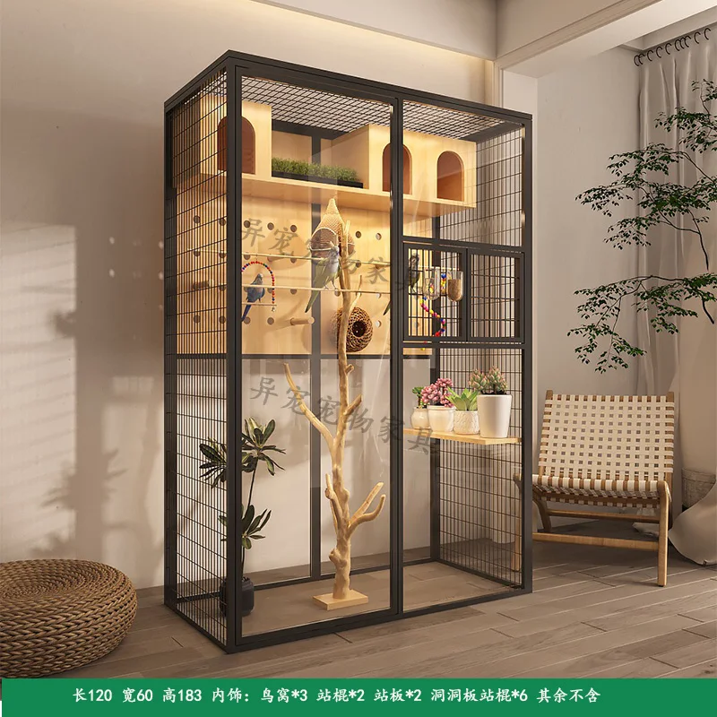 Клетка для птиц клетка попугая кожа тигра Xuanfeng myna большая очень роскошная вилла