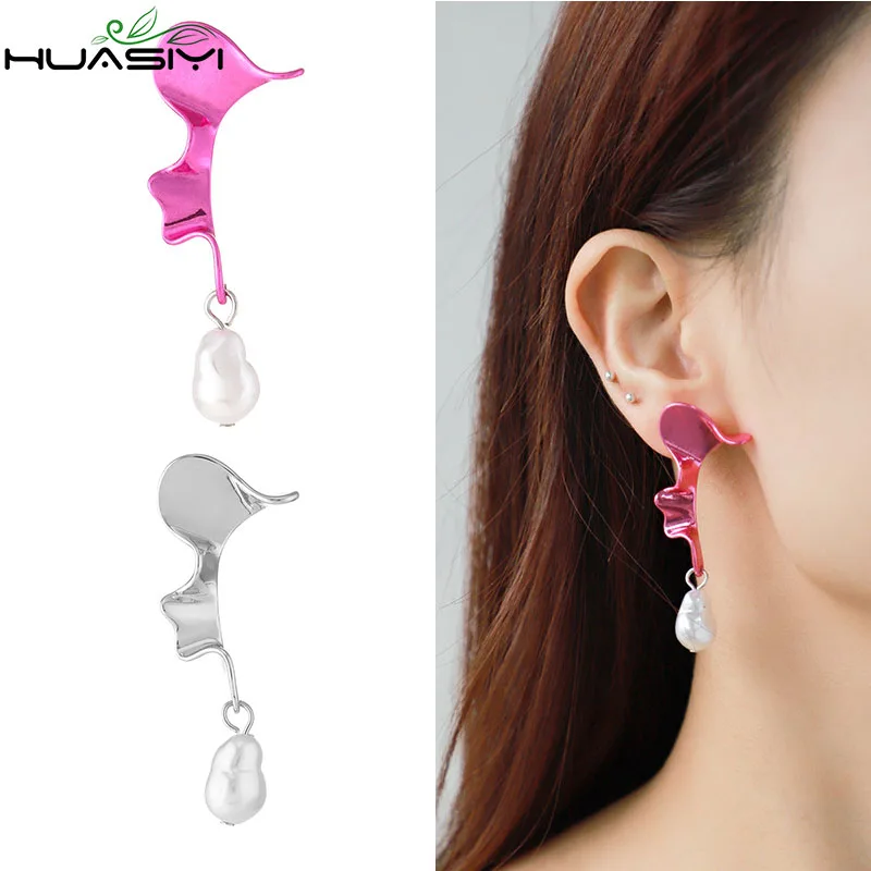 

2023 Cyberpun Earrings for Women Girl Baroque Imitation pearl Ear hoops Statement Earring Fashion Lady Earings Party Jewelry
