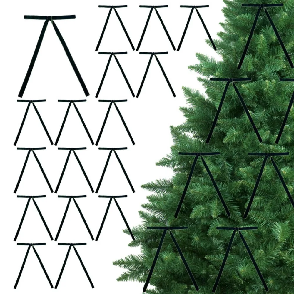 12 шт. тонкие бархатные рождественские банты с кабельным галстуком DIY