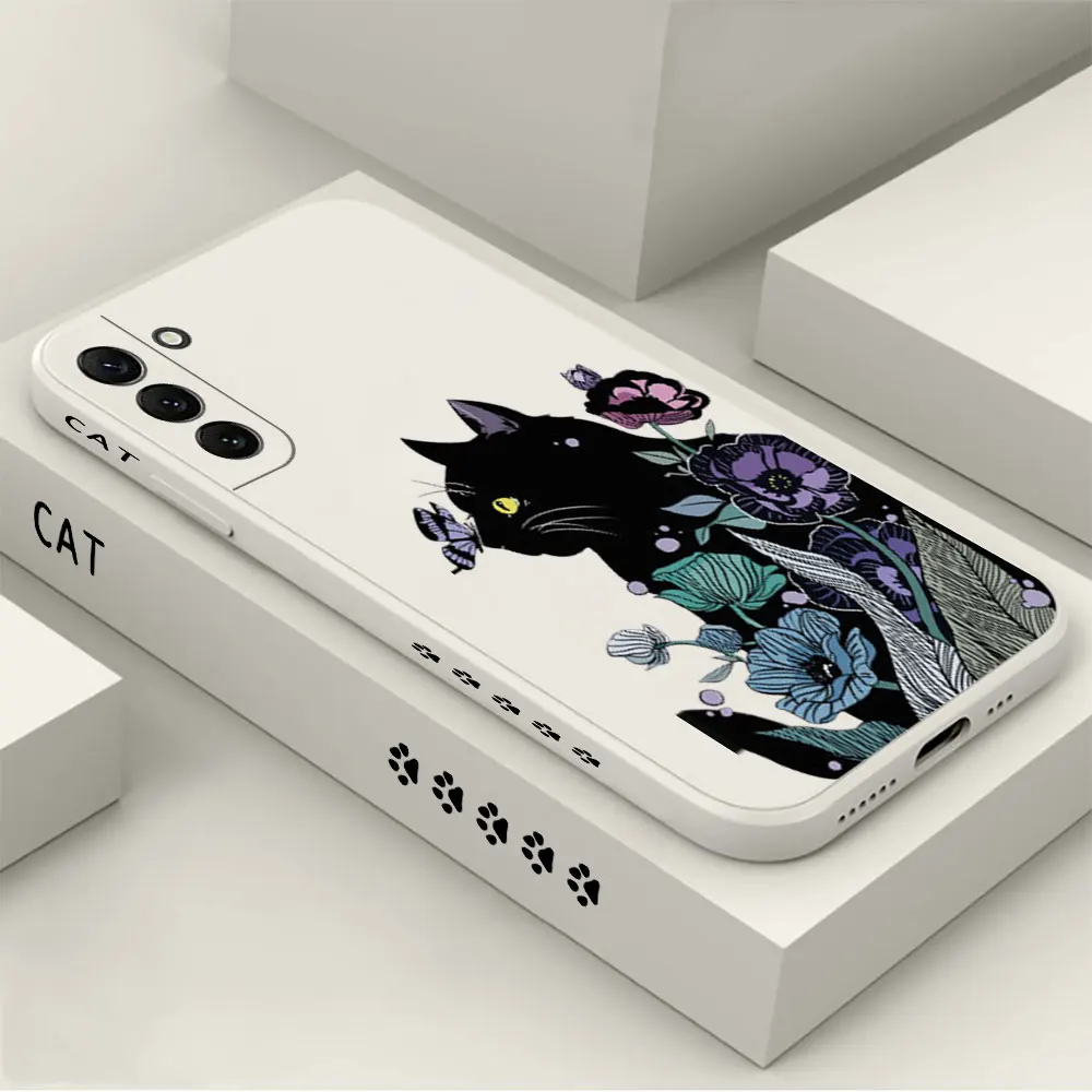 

Чехол для телефона с котом для Samsung Galaxy S23 S22 S21 S20 FE Ultra 5G S11 S11E S10 S10E S9 Plus Lite