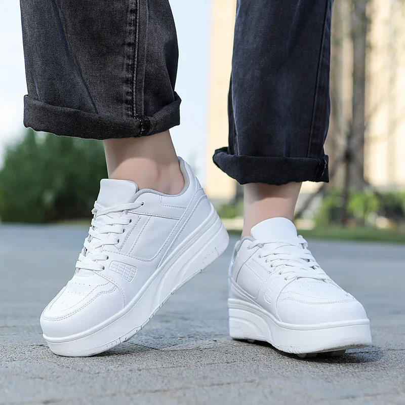 2023 Roller Skate Shoes for Kids Boys Girls LED Wheels Sneakers with On Double Two Wheels Children Boy Girl Skate Sneakers Shoes