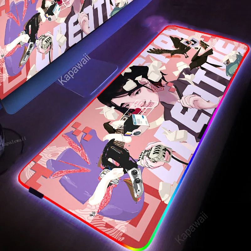 

LED Light Desk Mat XXL Computer Mousepad Art Kawaii 90x40 Backlight Keyboard Cover Table Run Custom Gaming Mouse Pad RGB Carpet