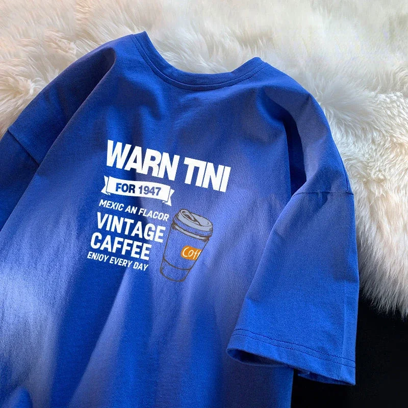 Хлопковый креативный топ в гонконгском стиле для мужчин и женщин с коротким