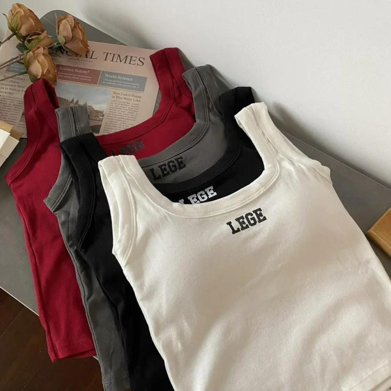 

Summer Printed Letter Slim Fit Sports Tank Top for Women