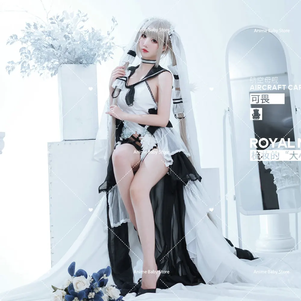 

Game Azur Lane HMS Formidable Cosplay Costume Women Sexy Dress With Veil Deluxe Suit Halloween Carnival Party Uniforms