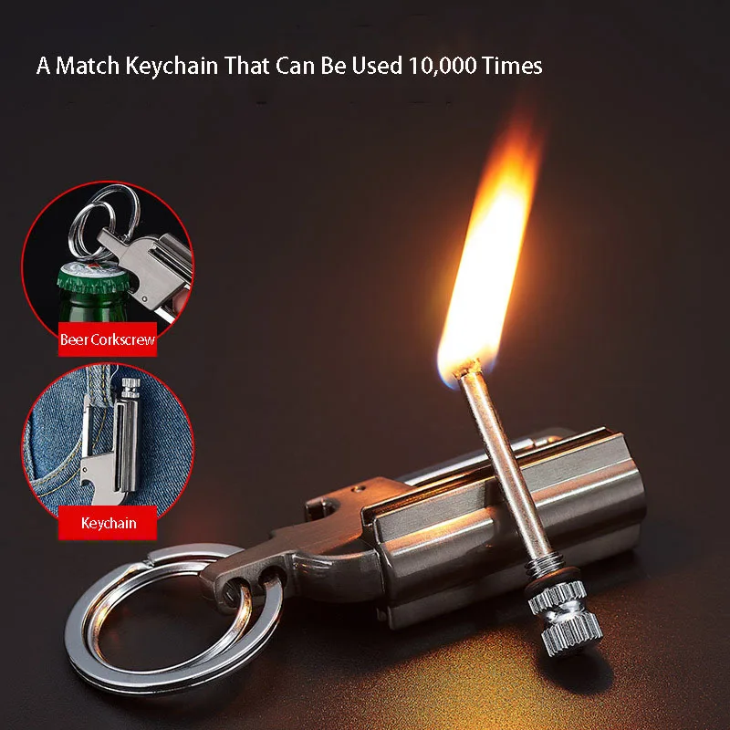 

Kerosene lighter match cigarette lighter beer bottle opener keychain multifunctional lighter men's birthday gift
