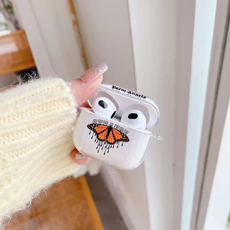 

Brand Butterfly TPU Cover For Apple Airpods 2/1 3 Earphone Coque Soft TPU Protector Funda Airpods Pro Air Pod Cover Earpods Case