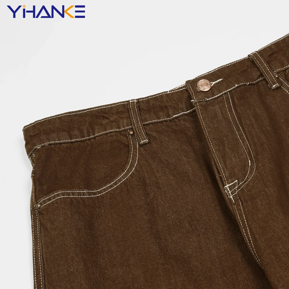 Brand Star Embroidery Jeans Retro Casual Pants Street Trend Straight Loose Pants Fashionable Hip-hop Style Street Men's джинсы