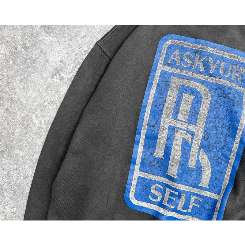 Пуловер Askyurself V11 с принтом трещин и круглым вырезом размер S-XL