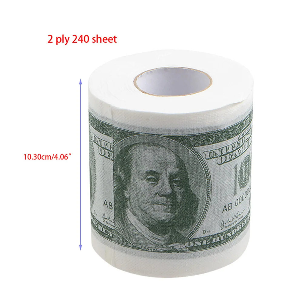 1 Roll Home Supplies Wood Pulp One Hundred Dollars Printed Rolling Paper Funny Toilet Paper Humor Toilet Paper Novelty Gift images - 6