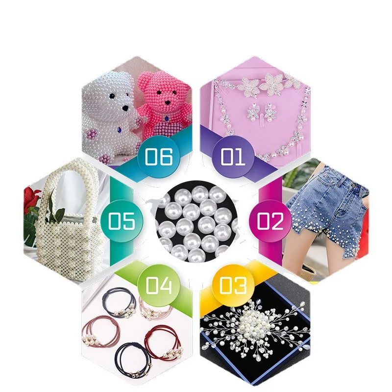 Жемчужные бусины 3/4/5/6/8/10/12/14/16/18/20 мм из АБС-пластика круглые россыпью для