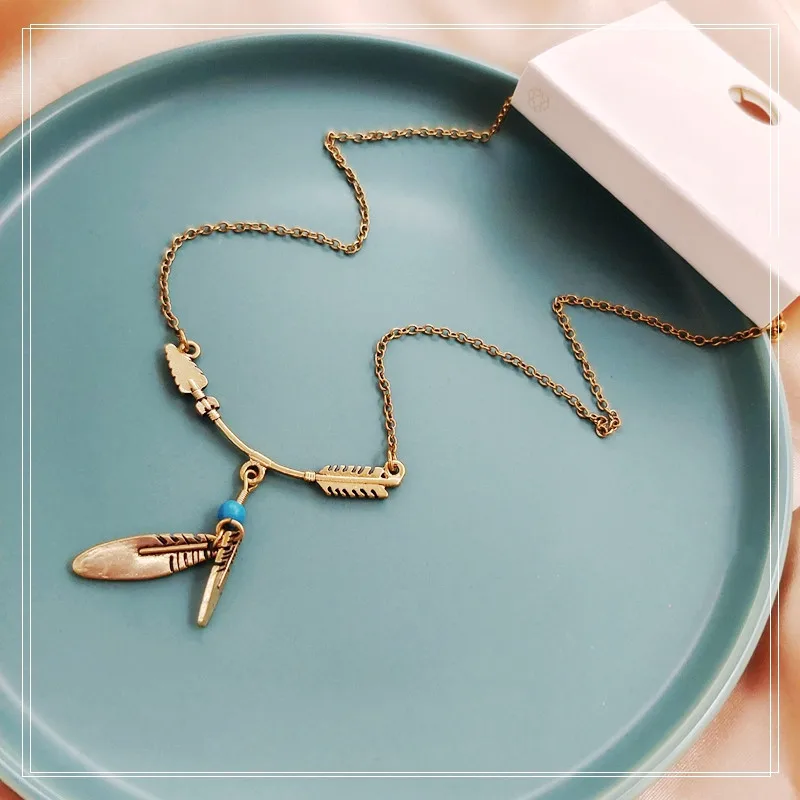 Винтажное Золотое модное простое ожерелье Внешняя торговля Персонализированная цепочка до ключиц темпераментные аксессуары для уличной стрельбы Винтажное Золотое модное простое ожерелье Внешняя торговля Персонализированная цепочка до ключиц темпераментные аксессуары для уличной стрельбы