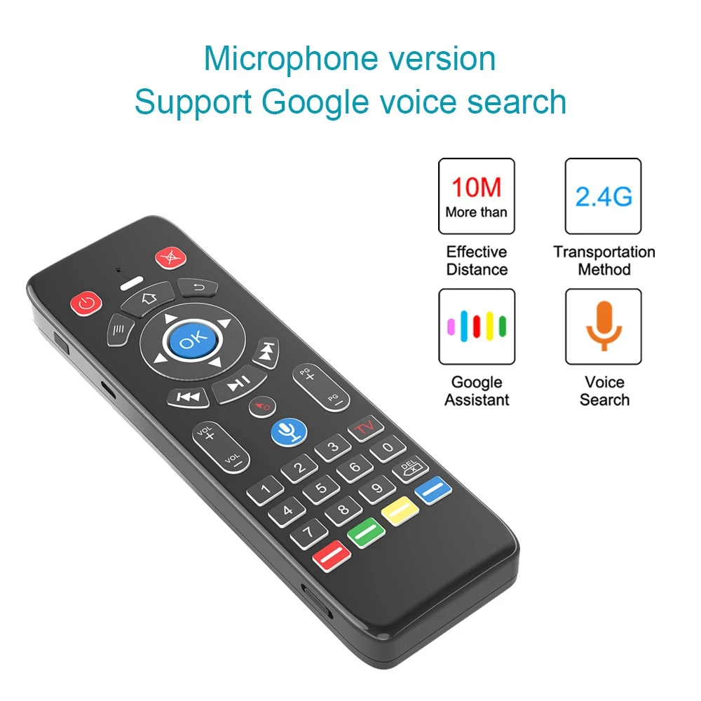 T16 + M Wireless Remote Control Set Top Box Intelligent Voice 2.4G Mini Luminous Press Keyboard for Android Windows google | Компьютеры и