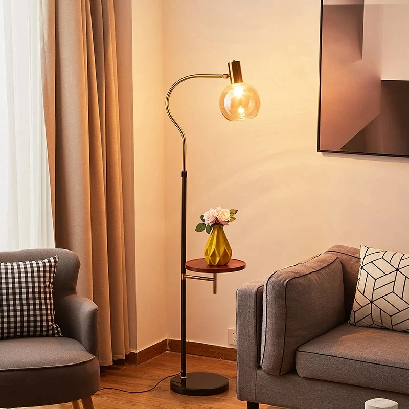 Mainstay современный креативный торшер с подносом из цельного дерева роскошная