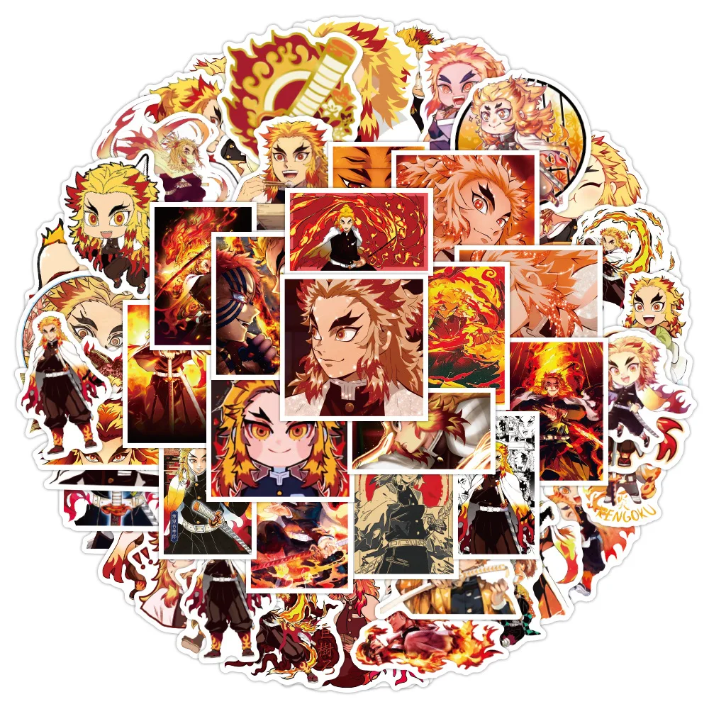 

52pcs/pack Demon Slayer Purgatory Apricot Shouro Anime Suitcase Sticker Waterproof Graffiti Sticker Student Suppiles
