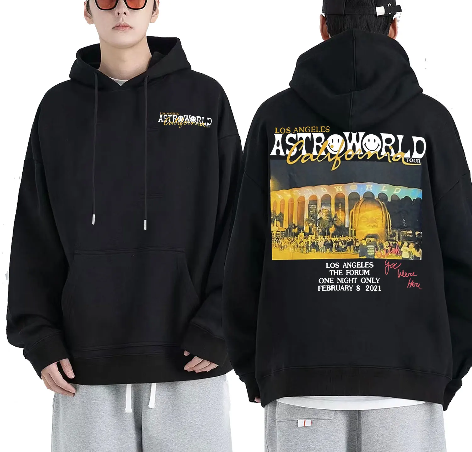 

Travis Scott Cactus Jack ASTROWORLD TOUR WISH YOU WERE HERE Hoodie Men Women Fashion Black Sweatshirt Hip Hop Harajuku Hoodies