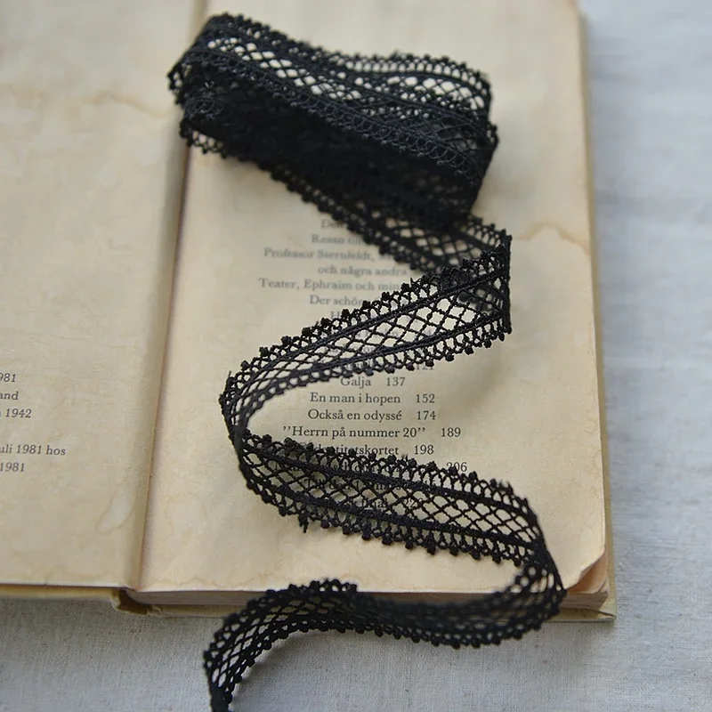 Лента для волос 2 м/лот черно-белая Ширина 22 мм кружевная лента из сетки