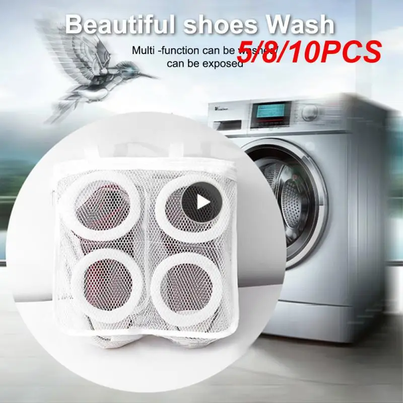 

5/8/10PCS Mesh Laundry Bag Portable Protective Clothes Storage Bags Anti-deformation Travel Zipper Laundry Bag