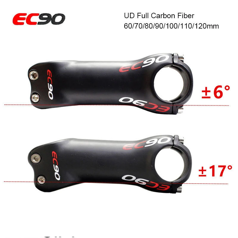 

EC90 Bike Stem Full Carbon Fiber 60/70/80/90/100/110/120mm MTB Stem ±6°/17° Bicycle Handlebar Stem for Mountain Road Bike
