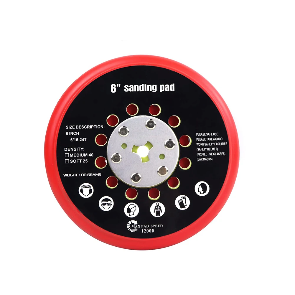 

6 Inch Sanding Pad Medium Hook And Loop Multi-Hole Back-up For Bosch RSM6045 Polishing Pad Abrasive Tools