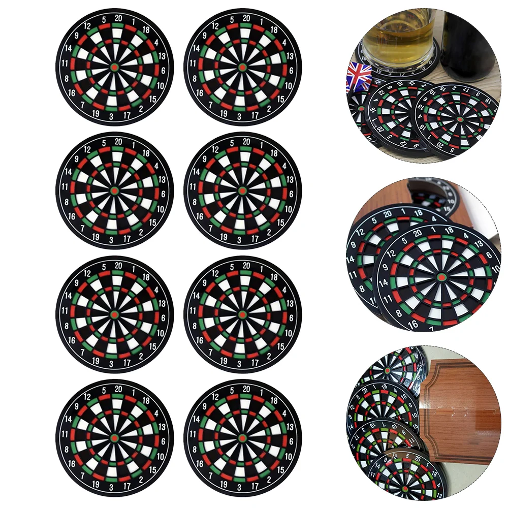 

12Pcs Coaster Non-skid Mug Mat Desktop Cup Mat Dart Board Cup Mat Heat Insulation Cup Mat for Home Office Coffee Shop