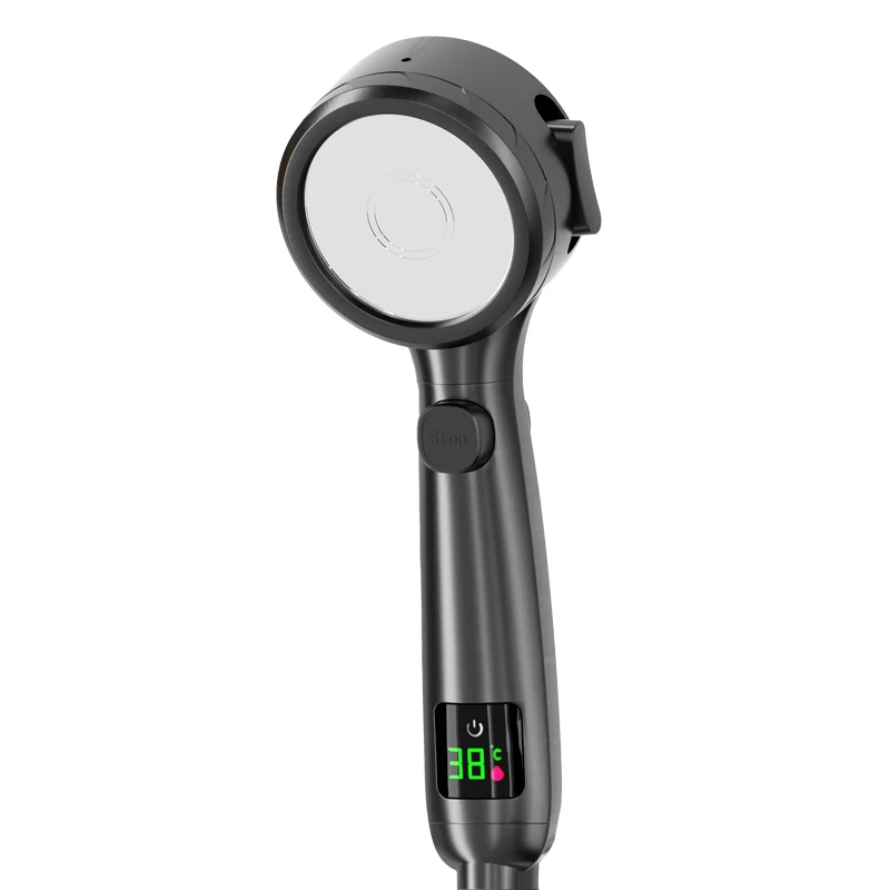 

Ручная душевая лейка высокого давления для ванной комнаты, регулируемый спрей под давлением, цифровой дисплей температуры