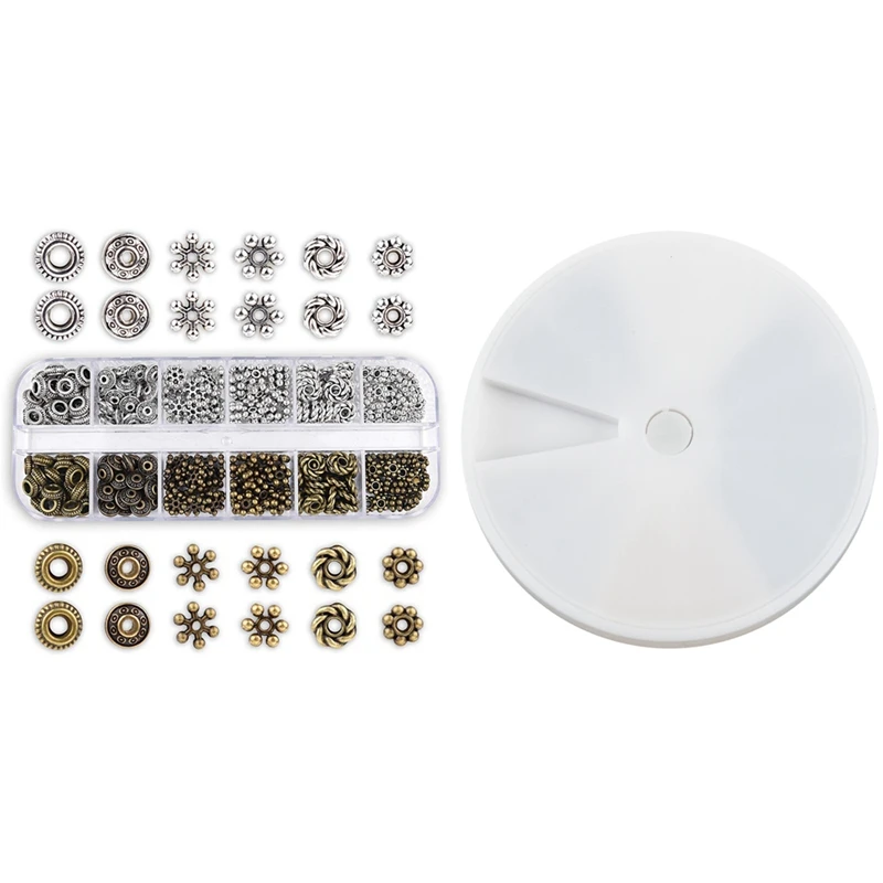 

2250Pcs Tube Crimp Beads 2 Mm 2.5 Mm 6 Colors & 300Pcs 6 Style Retro Silver Bronze Spacer Beads, Washers Accessories