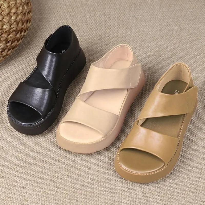 

Summer Women Flat Sandals Outdoor Shoes Gladiator Open Toe Buckle Soft Jelly Sandals Casual Women's Flat Platform Beach Shoe New