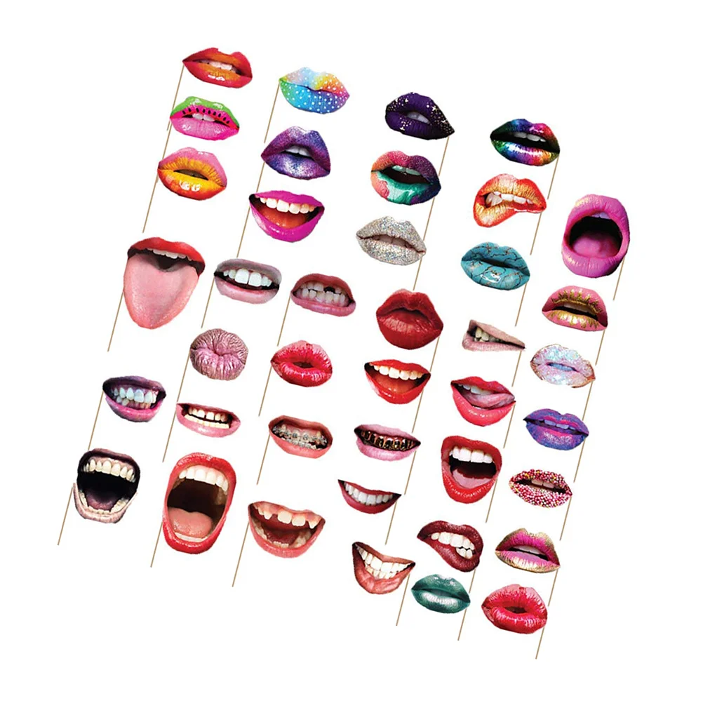 

Props Photo Lips Mouth Prop Booth Selfie Party Funny Photograph Diy Photobooth Accessories Bridal Wedding Stick Wood Kit