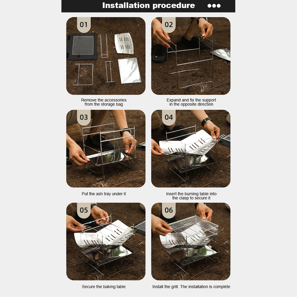 Кемпинговый гриль-барбекю портативный кемпинговый пожарный гриль складная